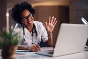 Doctor conducting a telehealth consultation with a patient